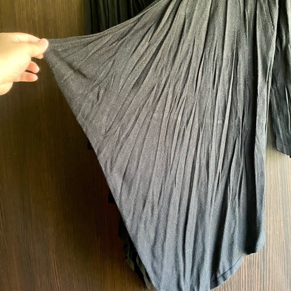 Black Open Cascading Waterfall Cardigan - Picture 2 of 5